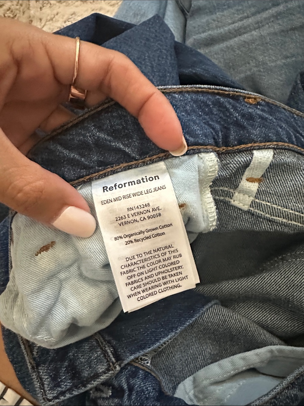 Reformation Eden Mid Rise Wide Leg Jeans Size 27 - Picture 8 of 10